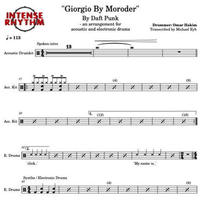 Giorgio by Moroder - Daft Punk - Full Drum Transcription / Drum Sheet Music - Intense Rhythm Drum Studios
