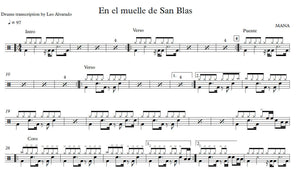 En el Muelle de San Blas - Maná - Full Drum Transcription / Drum Sheet Music - Leo Alvarado