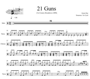 21 Guns - Green Day - Full Drum Transcription / Drum Sheet Music - DrumSetSheetMusic.com