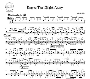 Dance the Night Away - Van Halen - Full Drum Transcription / Drum Sheet Music - Percunerds Transcriptions