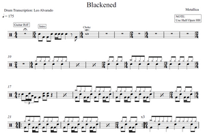 Blackened - Metallica - Full Drum Transcription / Drum Sheet Music - Leo Alvarado