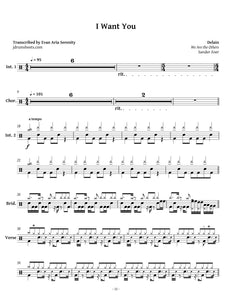 I Want You - Delain - Full Drum Transcription / Drum Sheet Music - Jaslow Drum Sheets