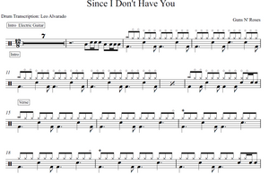 Since I Don't Have You - Guns N' Roses - Full Drum Transcription / Drum Sheet Music - Leo Alvarado