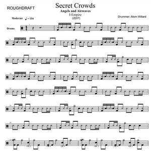 Secret Crowds - Angels & Airwaves - Rough Draft Drum Transcription / Drum Sheet Music - DrumSetSheetMusic.com