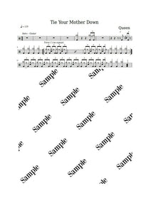 Tie Your Mother Down - Queen - Full Drum Transcription / Drum Sheet Music - KiwiDrums