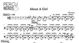 About a Girl - Nirvana - Full Drum Transcription / Drum Sheet Music - Percunerds Transcriptions