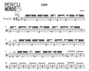 2000 - Prince - Full Drum Transcription / Drum Sheet Music - Percunerds Transcriptions