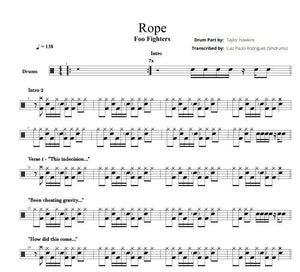 Rope - Foo Fighters - Full Drum Transcription / Drum Sheet Music - Smdrums