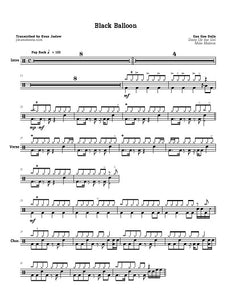 Black Balloon - Goo Goo Dolls - Full Drum Transcription / Drum Sheet Music - Jaslow Drum Sheets