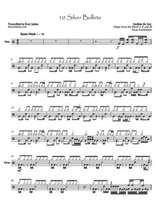 10 Silver Bullets - Swallow the Sun - Full Drum Transcription / Drum Sheet Music - Jaslow Drum Sheets