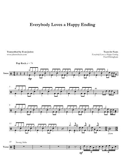 Everybody Loves a Happy Ending - Tears for Fears - Full Drum Transcription / Drum Sheet Music - Jaslow Drum Sheets