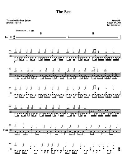 The Bee - Amorphis - Full Drum Transcription / Drum Sheet Music - Jaslow Drum Sheets