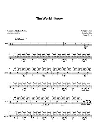 The World I Know - Collective Soul - Full Drum Transcription / Drum Sheet Music - Jaslow Drum Sheets