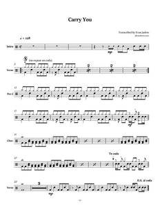 Carry You - Jimmy Eat World - Full Drum Transcription / Drum Sheet Music - Jaslow Drum Sheets