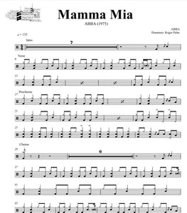 Mamma Mia - ABBA - Full Drum Transcription / Drum Sheet Music - DrumSetSheetMusic.com