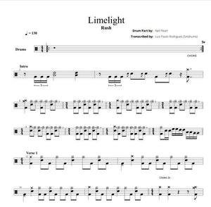 Limelight - Rush - Full Drum Transcription / Drum Sheet Music - Smdrums