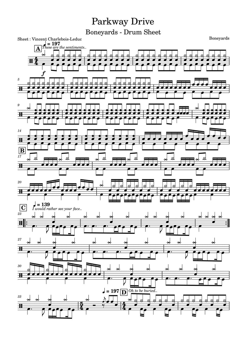 Shadow Boxing - Parkway Drive Sheet music for Strings group