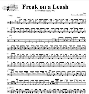 Freak on a Leash - Korn - Full Drum Transcription / Drum Sheet Music - DrumSetSheetMusic.com