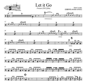 Let it Go - Demi Lovato - Full Drum Transcription / Drum Sheet Music - DrumSetSheetMusic.com