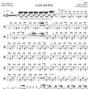 Lock and Key - Rush - Collection of Drum Transcriptions / Drum Sheet Music - Drumm Transcriptions
