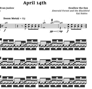 April 14th - Swallow the Sun - Full Drum Transcription / Drum Sheet Music - Jaslow Drum Sheets