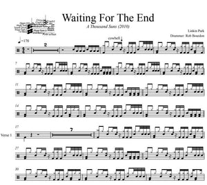 Waiting for the End - Linkin Park - Full Drum Transcription / Drum Sheet Music - DrumSetSheetMusic.com