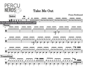 Take Me Out - Franz Ferdinand - Full Drum Transcription / Drum Sheet Music - Percunerds Transcriptions