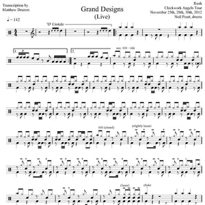 Grand Designs (Live in 2012 from Clockwork Angels Tour) - Rush - Full Drum Transcription / Drum Sheet Music - Drumm Transcriptions