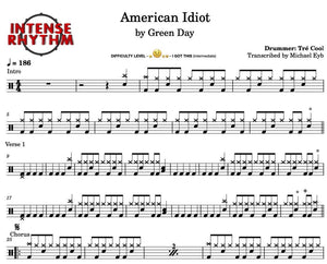 American Idiot - Green Day - Full Drum Transcription / Drum Sheet Music - Intense Rhythm Drum Studios