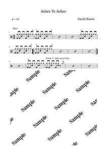 Ashes To Ashes - David Bowie - Full Drum Transcription / Drum Sheet Music - KiwiDrums