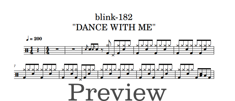 Dance with Me - Blink 182 - Drum Sheet Music - DrumonDrummer ...