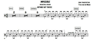 Impossible (orchestral version) - Nothing but Thieves - Full Drum Transcription / Drum Sheet Music - Titus van der Woude