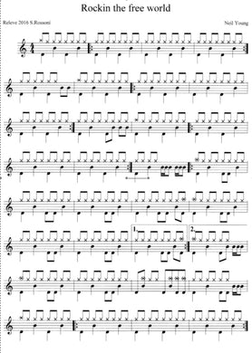 (Keep on) Rockin' in the Free World - Neil Young - Full Drum Transcription / Drum Sheet Music - Rossoni