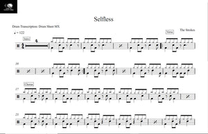 Selfless - The Strokes - Full Drum Transcription / Drum Sheet Music - Drum Sheet MX