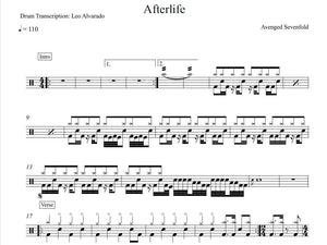 Afterlife - Avenged Sevenfold - Full Drum Transcription / Drum Sheet Music - Leo Alvarado