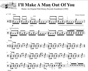 I'll Make a Man Out of You - Donny Osmond - Full Drum Transcription / Drum Sheet Music - DrumSetSheetMusic.com