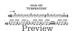 Turpentine - Blink 182 - Full Drum Transcription / Drum Sheet Music - DrumonDrummer