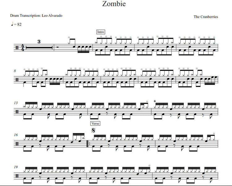 Zombie The Cranberries Drum Sheet Music Leo Alvarado zombie-the-cranberries-drum-sheet-music-leo-alvarado