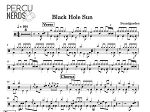 Black Hole Sun - Soundgarden - Full Drum Transcription / Drum Sheet Music - Percunerds Transcriptions