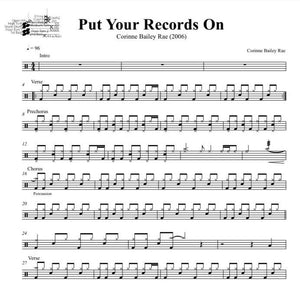 Put Your Records On - Corinne Bailey Rae - Full Drum Transcription / Drum Sheet Music - DrumSetSheetMusic.com