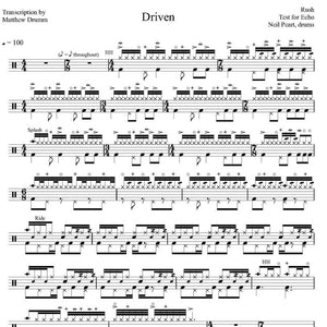 Driven - Rush - Full Drum Transcription / Drum Sheet Music - Drumm Transcriptions