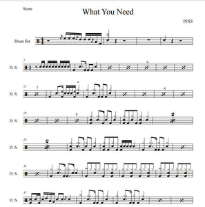 What You Need - INXS - Full Drum Transcription / Drum Sheet Music - Aaron Reinhard